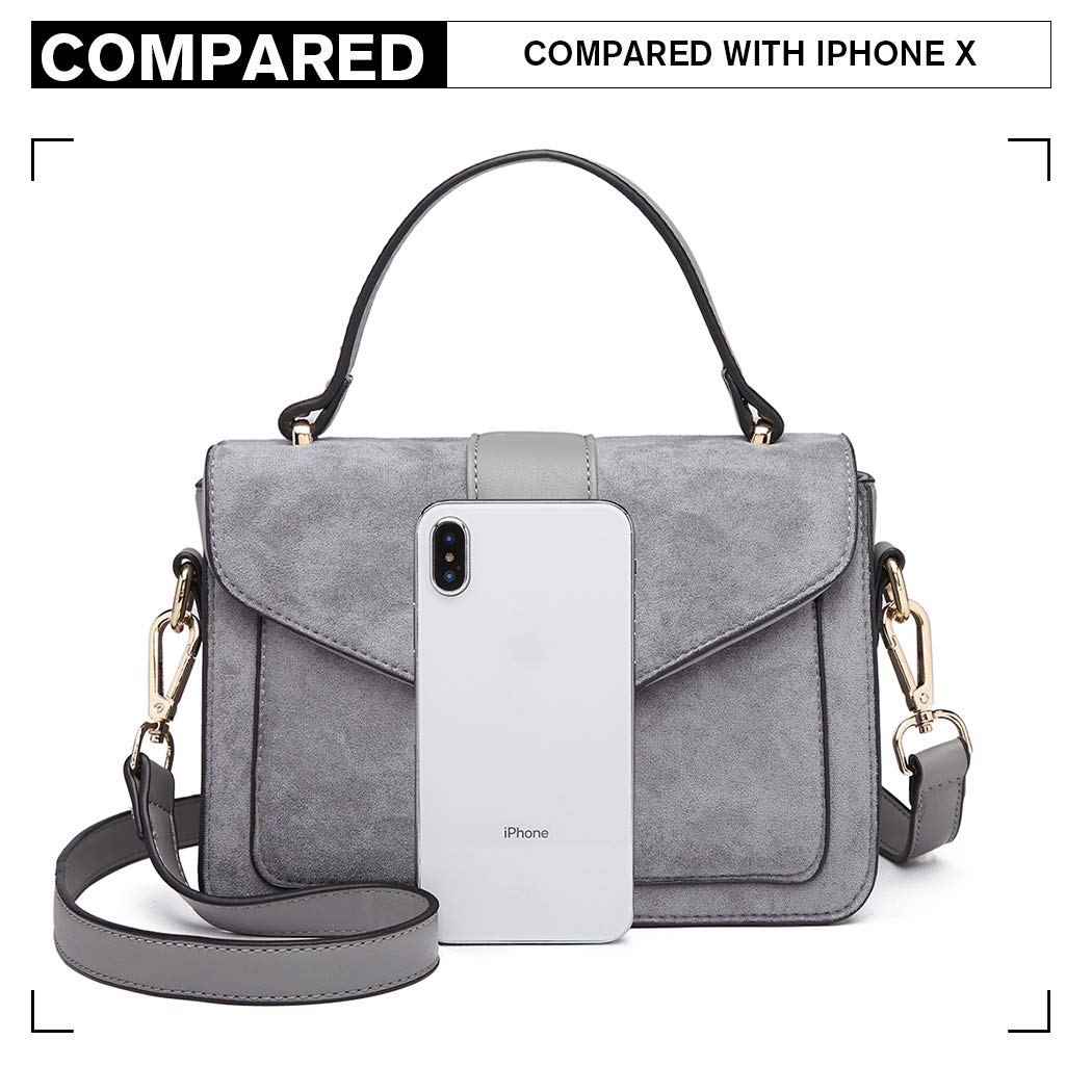 Bolso Bandolera Miss Lulu para Mujer en Ante y PU con Hebilla Metálica Cuadrada – Elegante y Práctico