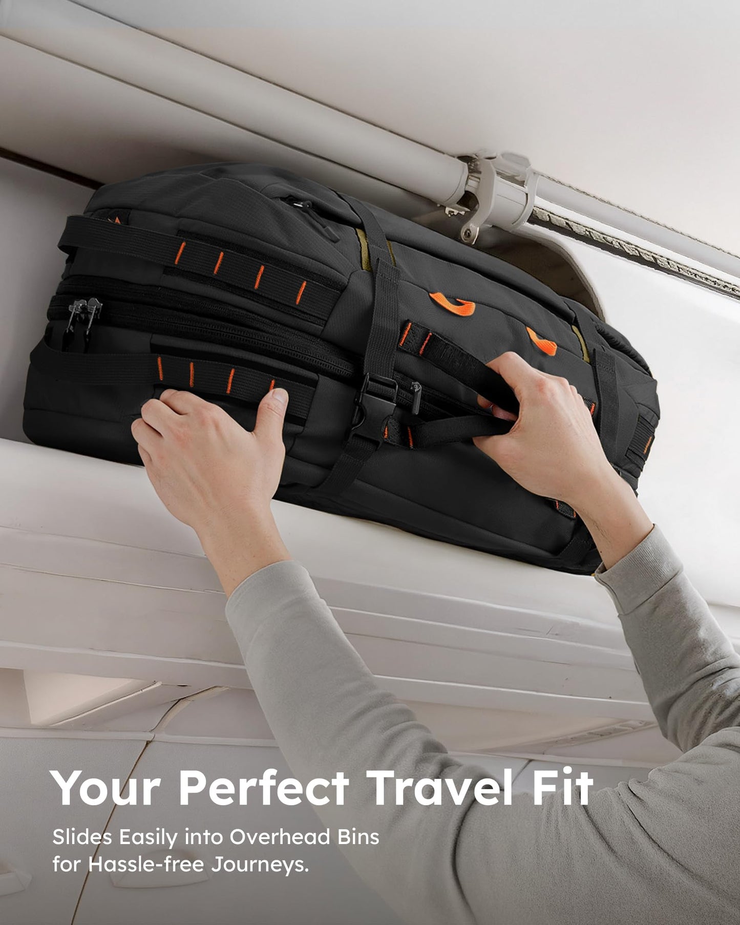 Mochila de Viaje Tolaccea 40-50L para Portátil 15.6" – Impermeable, Unisex, Ideal para Trabajo y Excursión
