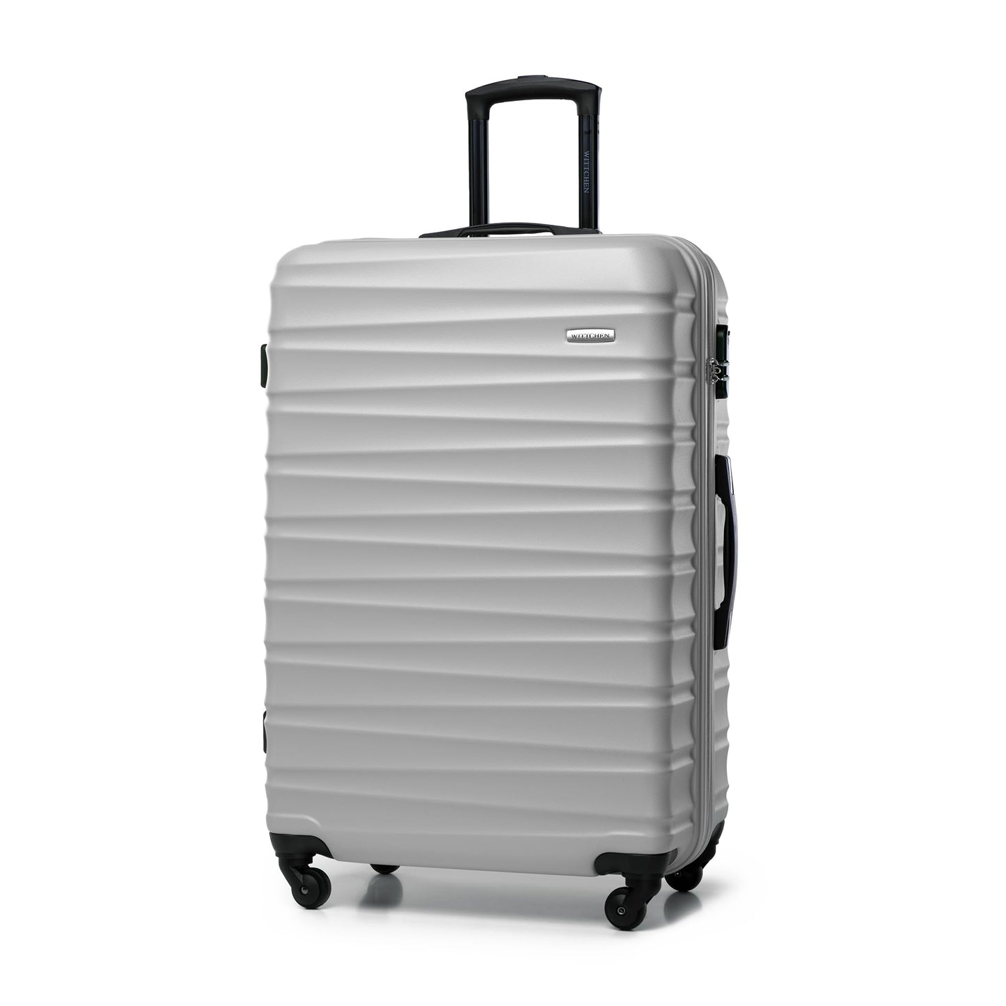 Maleta Grande WITTCHEN Trolley ABS Rígido con 4 Ruedas Giratorias, Cerradura de Combinación y Asa Telescópica – Modelo Groove Line, Gris
