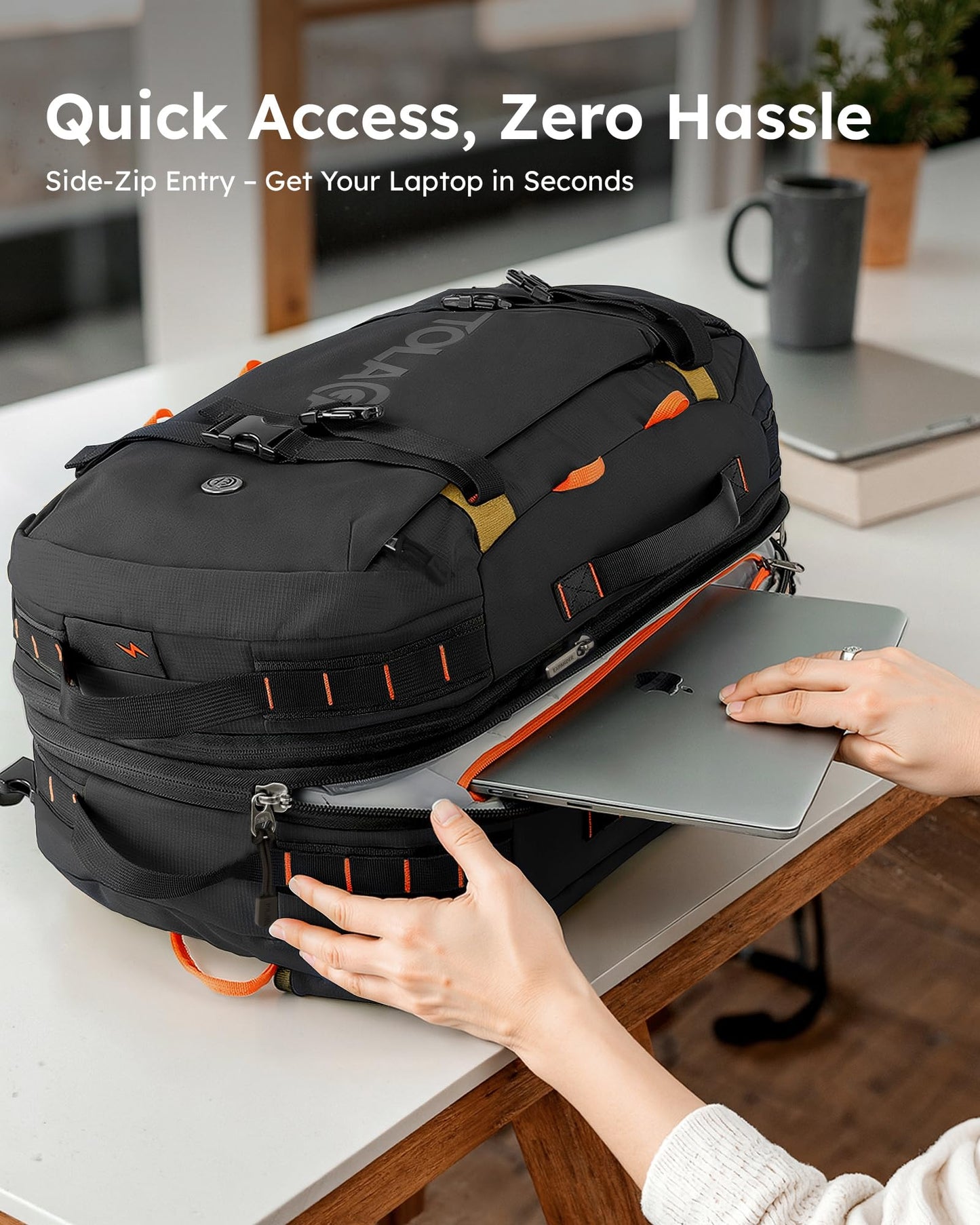 Mochila de Viaje Tolaccea 40-50L para Portátil 15.6" – Impermeable, Unisex, Ideal para Trabajo y Excursión