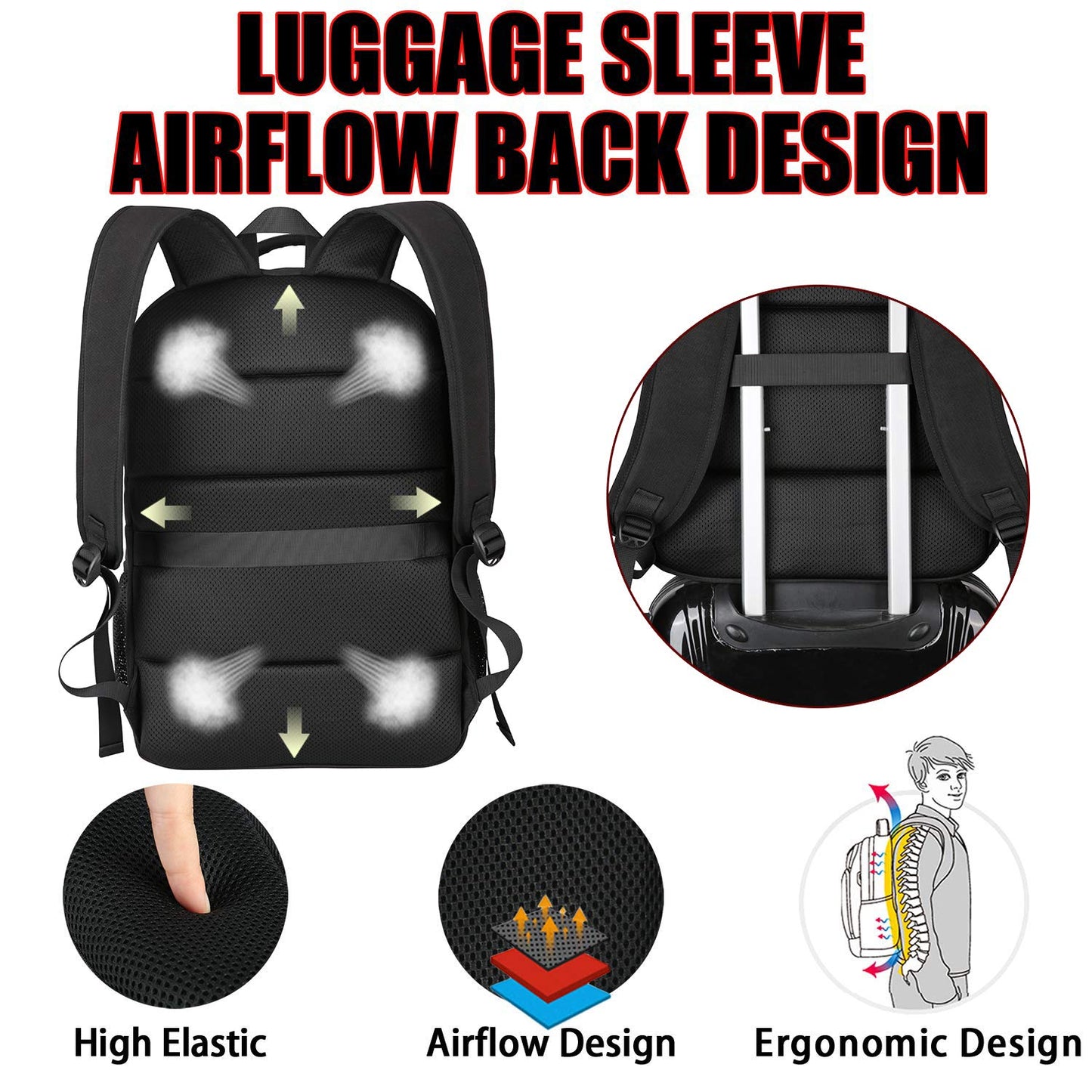 Mochila Antirrobo Impermeable para Portátil 17.3" con Puerto de Carga USB – Ideal para Viaje y Trabajo, Color Negro