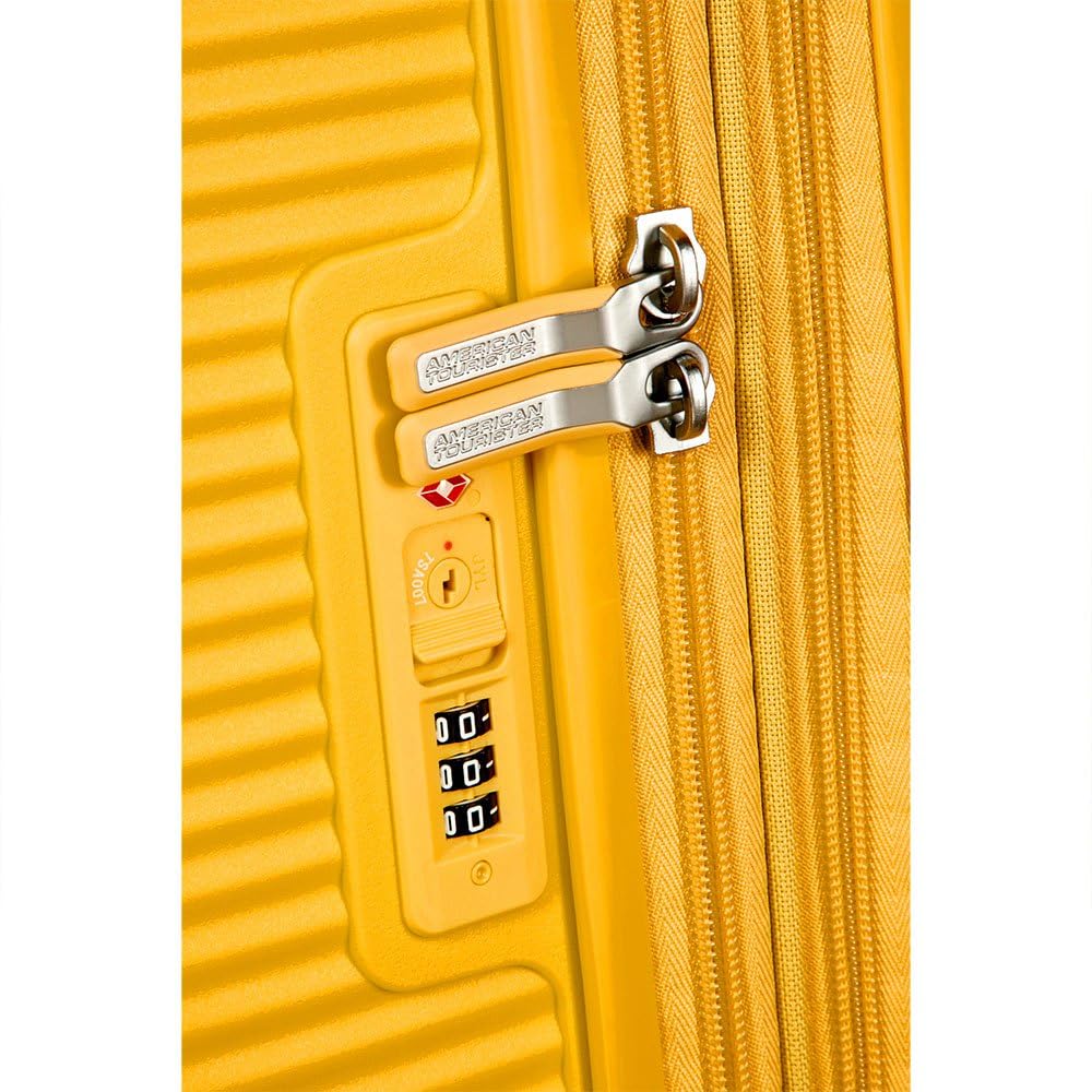 Maleta de Mano American Tourister Soundbox Spinner S 55 cm – Capacidad 41 L, Color Amarillo
