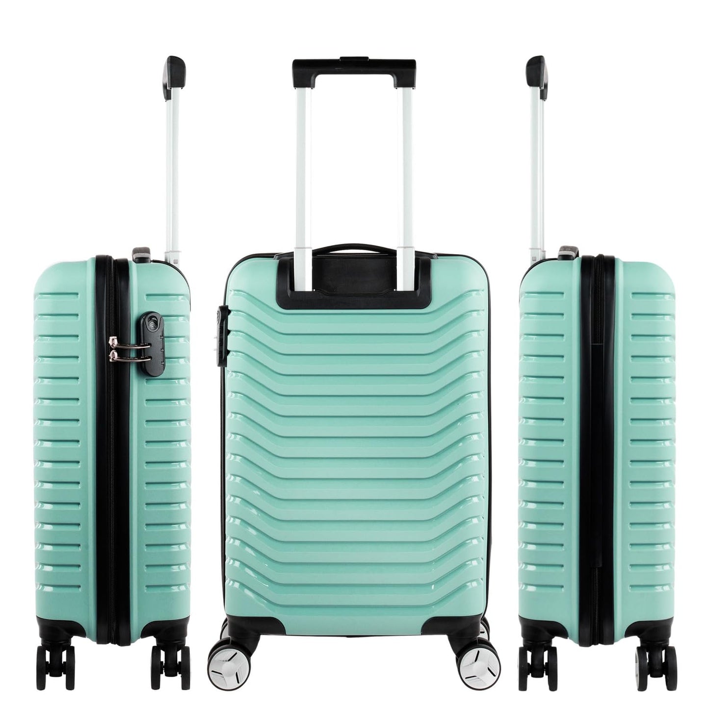 Maleta de Cabina ITACA 55x40x20 cm Rígida y Ligera con Ruedas Trolley – Equipaje de Mano con Candado de Combinación, Color Menta