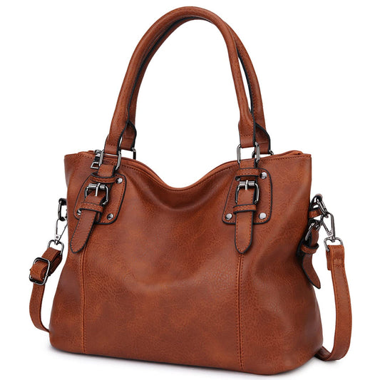 Bolso Bandolera MayBlosom para Mujer en Cuero PU con Correa Desmontable – Grande con Bolsillo Trasero, Ideal para Diario, Compras y Trabajo