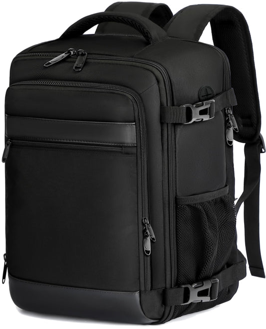 Mochila KLOSTAIN para Viaje de Cabina 40x20x25 cm – Equipaje de Mano 20L para Portátil 14", Unisex, Ideal para Trabajo y Escuela, Color Negro