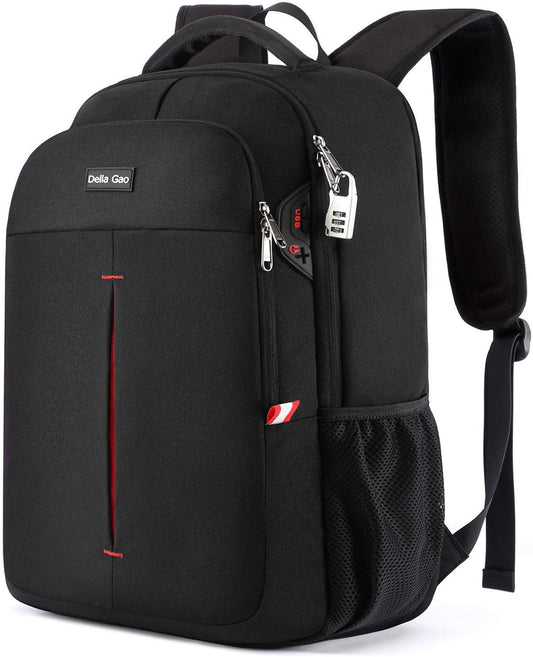 Mochila Antirrobo Impermeable para Portátil 17.3" con Puerto de Carga USB – Ideal para Viaje y Trabajo, Color Negro