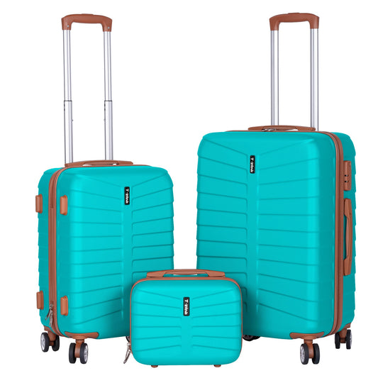 Set de 3 Maletas de Viaje con 4 Ruedas Dobles, Neceser, Cerradura de Combinación y Asa Telescópica – Ligera y Resistente ABS