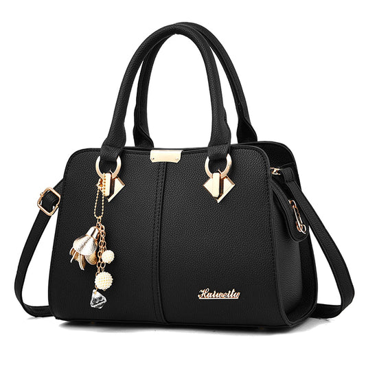 Set de 2 Bolsos Shopper NUBILY para Mujer en Cuero PU – Tote Bag Grande con Borla, Impermeable, Color Negro