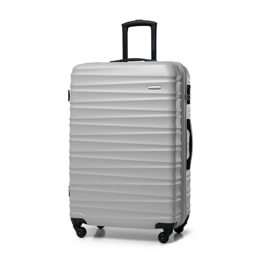 Maleta Grande WITTCHEN Trolley ABS Rígido con 4 Ruedas Giratorias, Cerradura de Combinación y Asa Telescópica – Modelo Groove Line, Gris