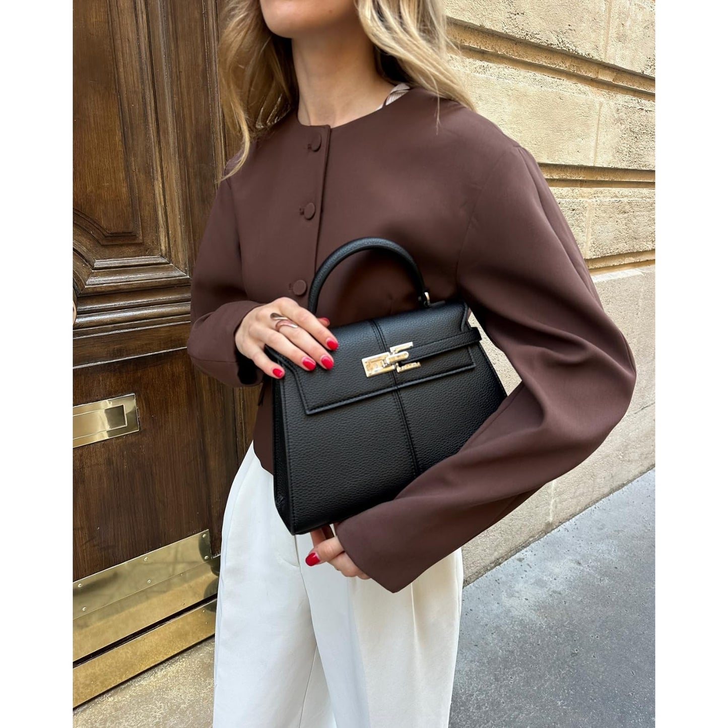 Bolso de Mano JW PEI Elise para Mujer – Grande, Color Negro