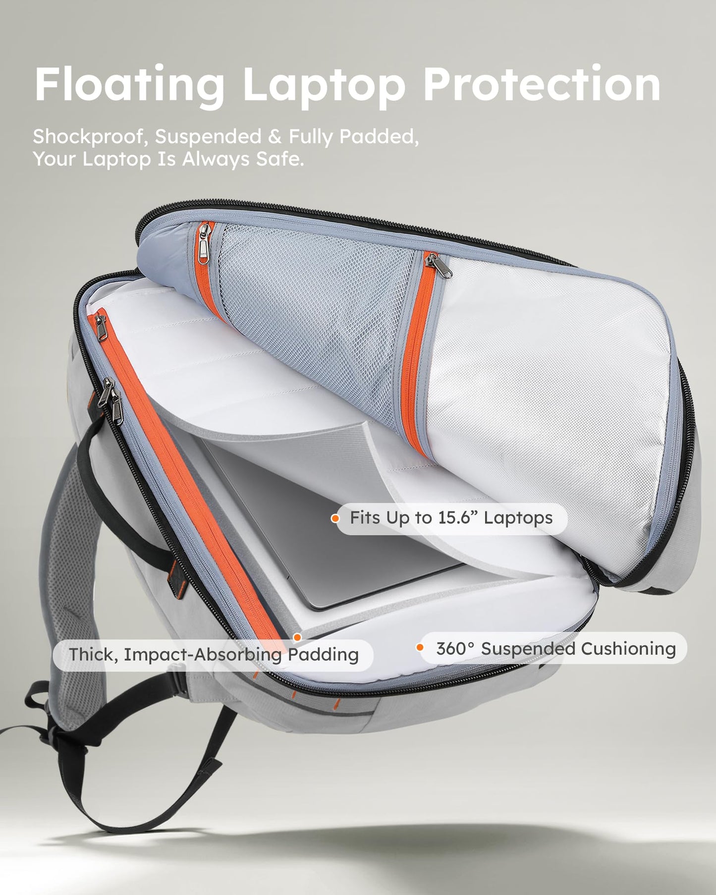 Mochila de Viaje Tolaccea 40-50L para Portátil 15.6" – Impermeable, Ideal para Trabajo y Excursión, Unisex
