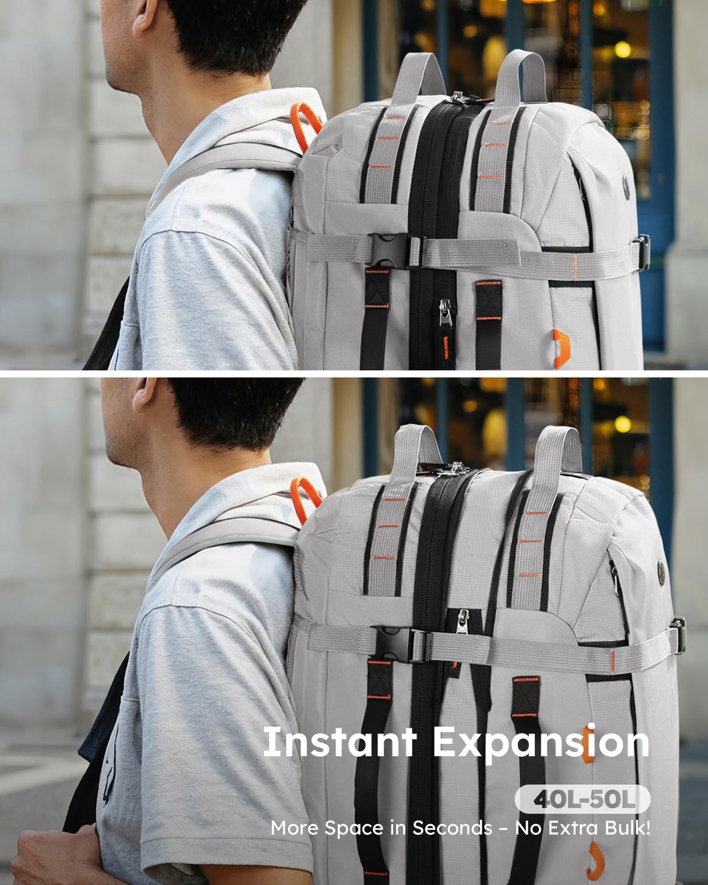 Mochila de Viaje Tolaccea 40-50L para Portátil 15.6" – Impermeable, Ideal para Trabajo y Excursión, Unisex