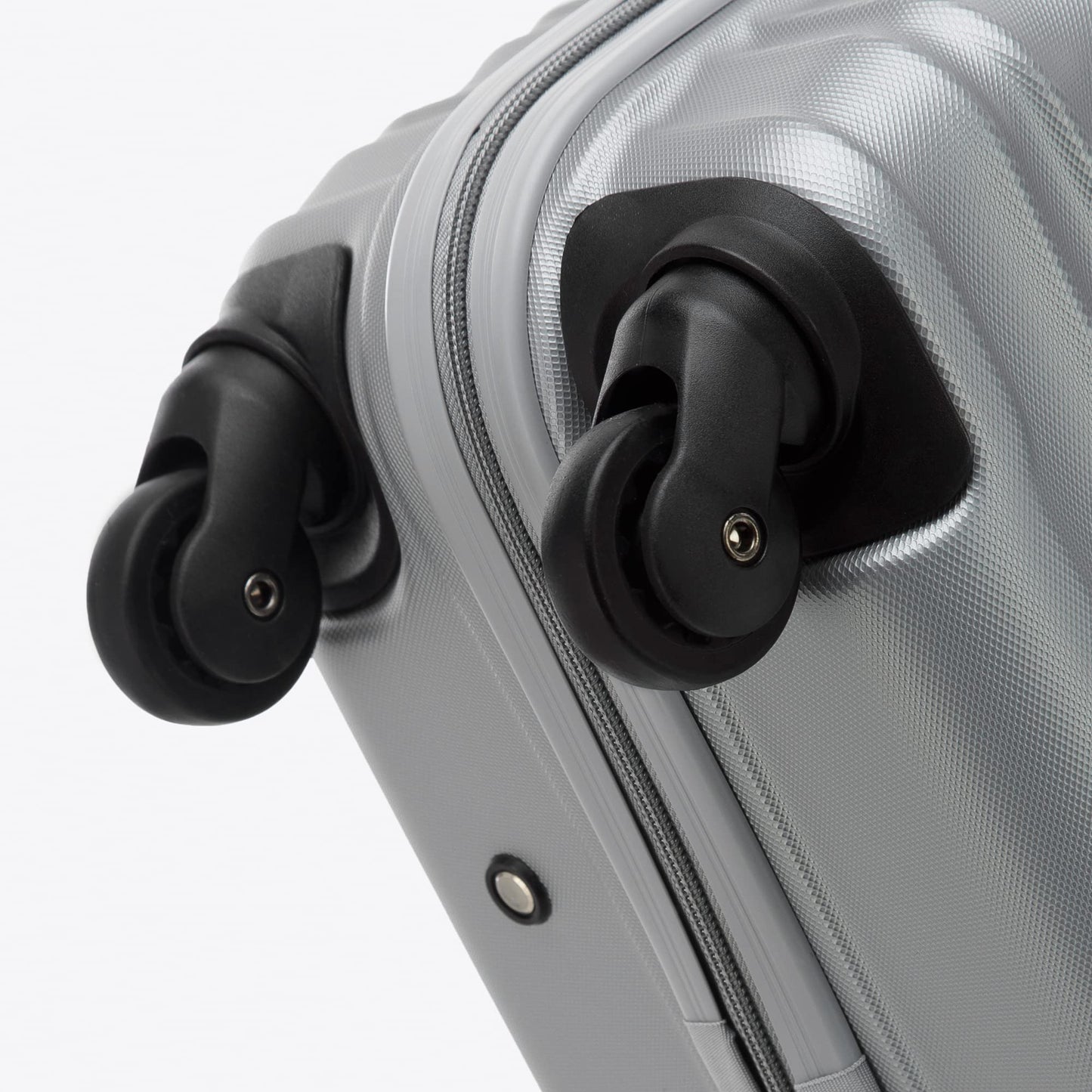 Maleta Grande WITTCHEN Trolley ABS Rígido con 4 Ruedas Giratorias, Cerradura de Combinación y Asa Telescópica – Modelo Groove Line, Gris
